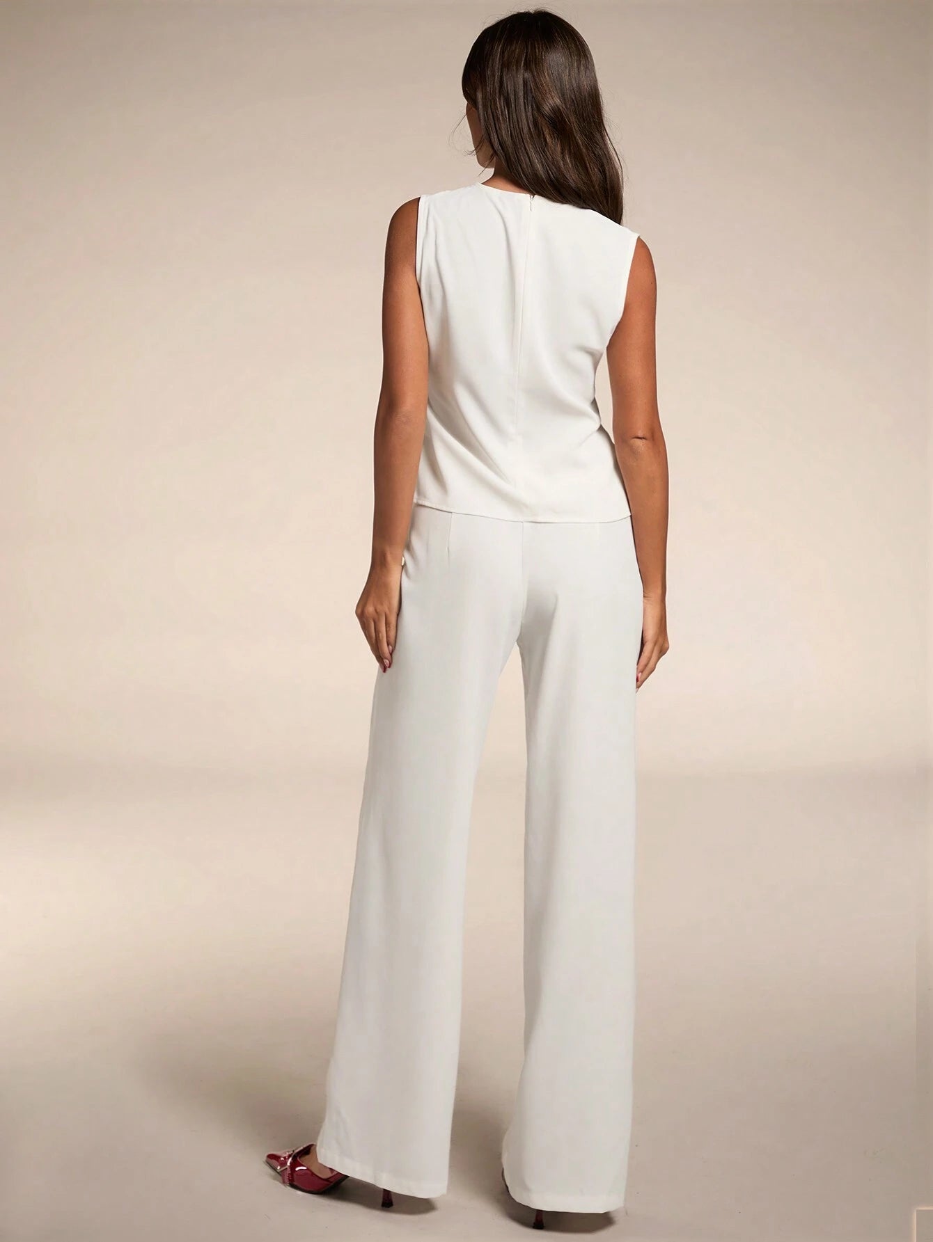 BAE Women'S Summer Casual Solid Color Asymmetric Hem Vest Blazer& and Pants Set Business Women Clothes Sexy Office Siren Women Two Pieces Sets Old Money Style Teacher Outfits Fall Women Outfits