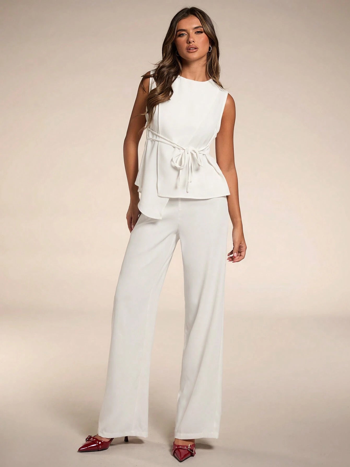 BAE Women'S Summer Casual Solid Color Asymmetric Hem Vest Blazer& and Pants Set Business Women Clothes Sexy Office Siren Women Two Pieces Sets Old Money Style Teacher Outfits Fall Women Outfits