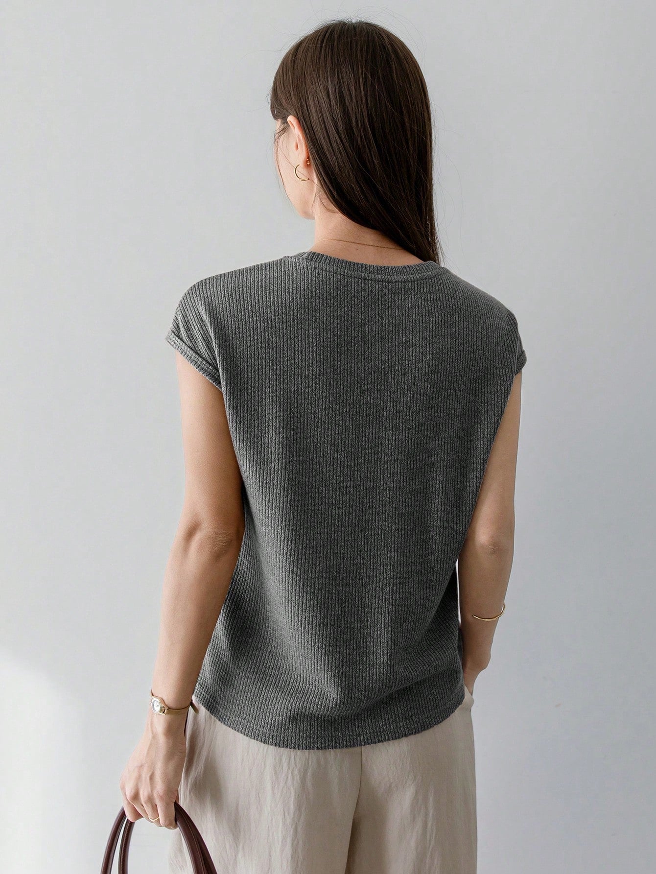 Dazy-Less Women'S Casual Solid Color Patchwork Short Sleeve T-Shirt, Summer Business Casual Women