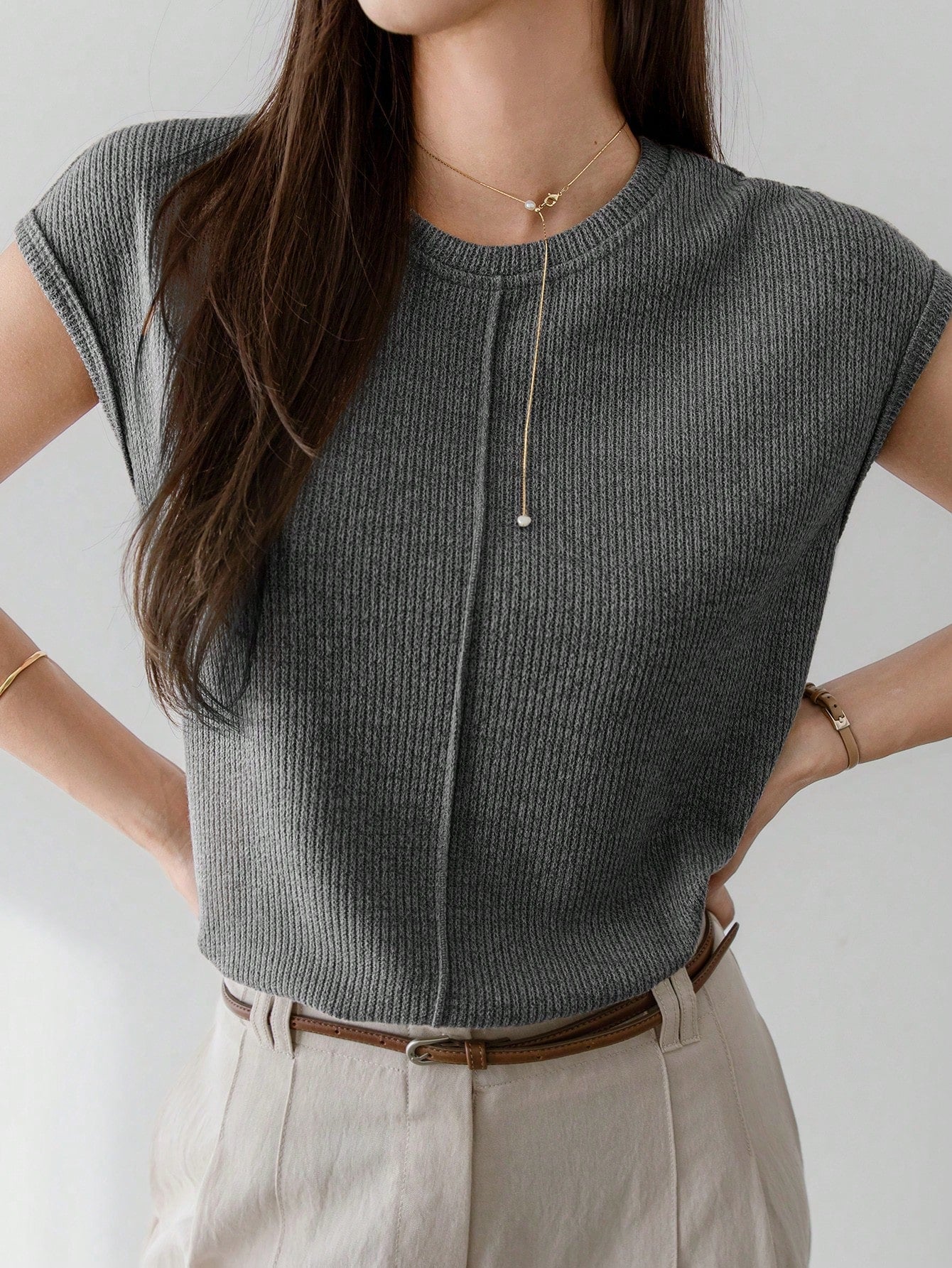 Dazy-Less Women'S Casual Solid Color Patchwork Short Sleeve T-Shirt, Summer Business Casual Women