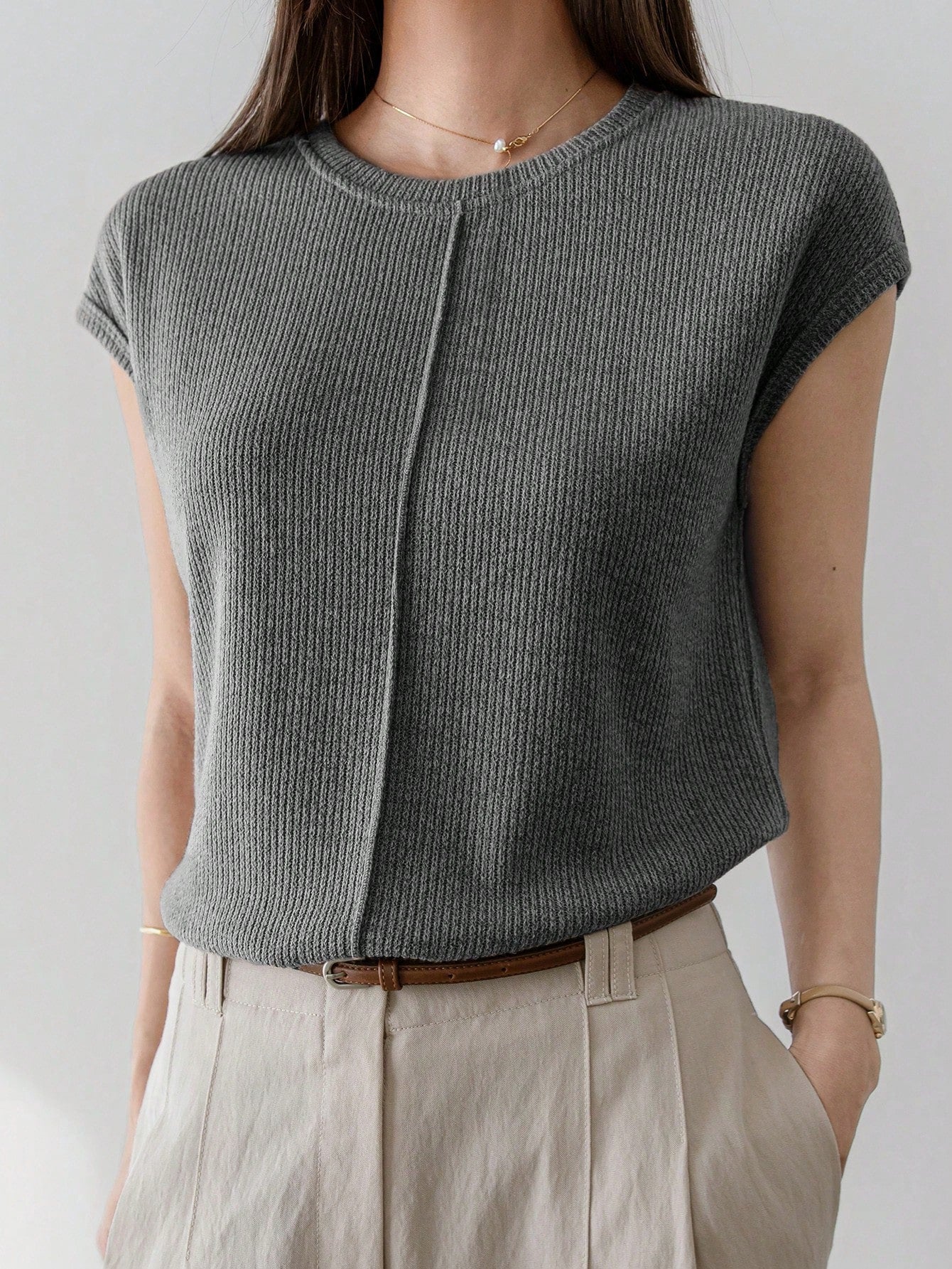 Dazy-Less Women'S Casual Solid Color Patchwork Short Sleeve T-Shirt, Summer Business Casual Women