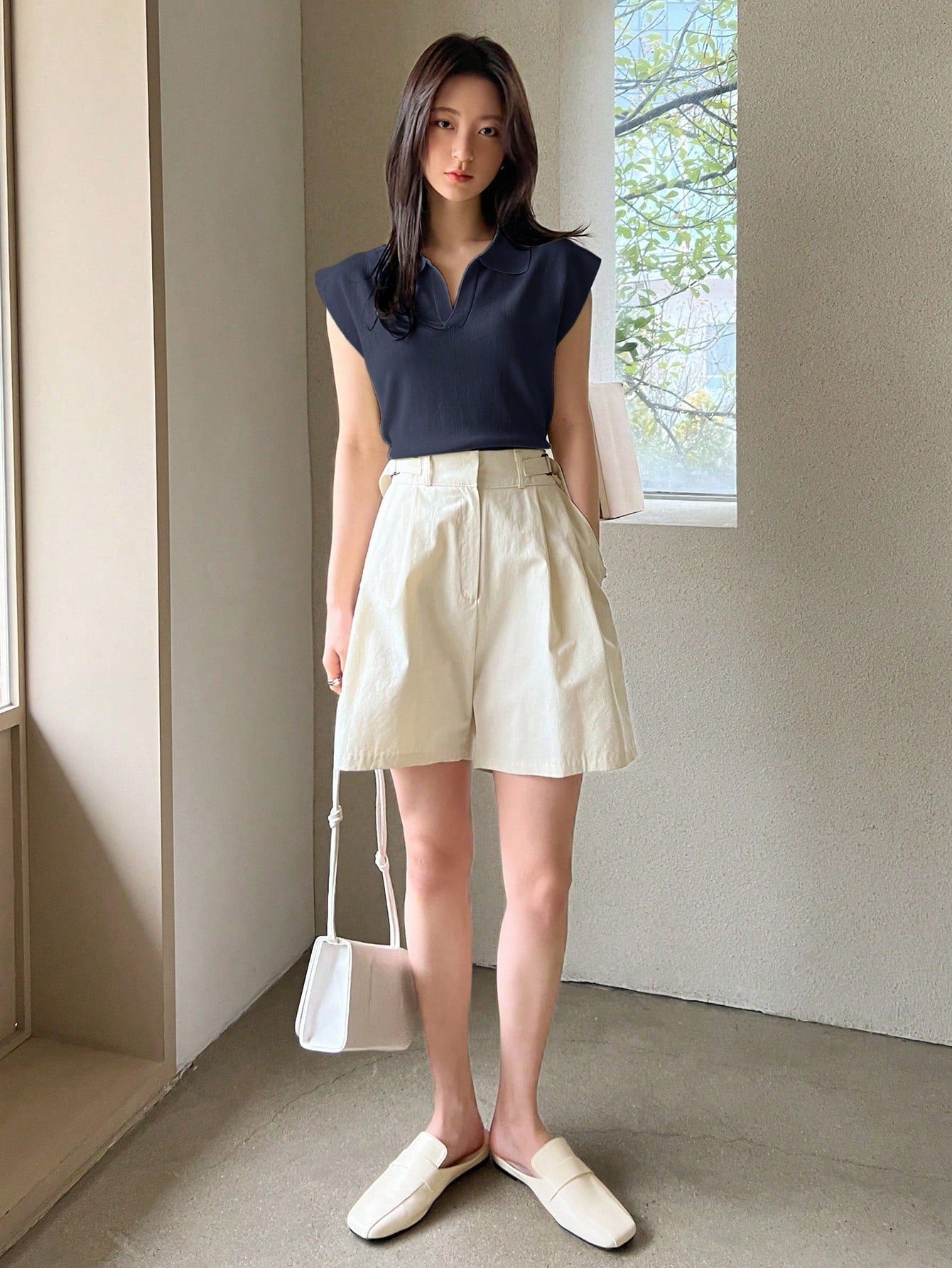 Dazy-Less Women Business Casual Short Sleeve Pullover Knit Sweater Old Money Style