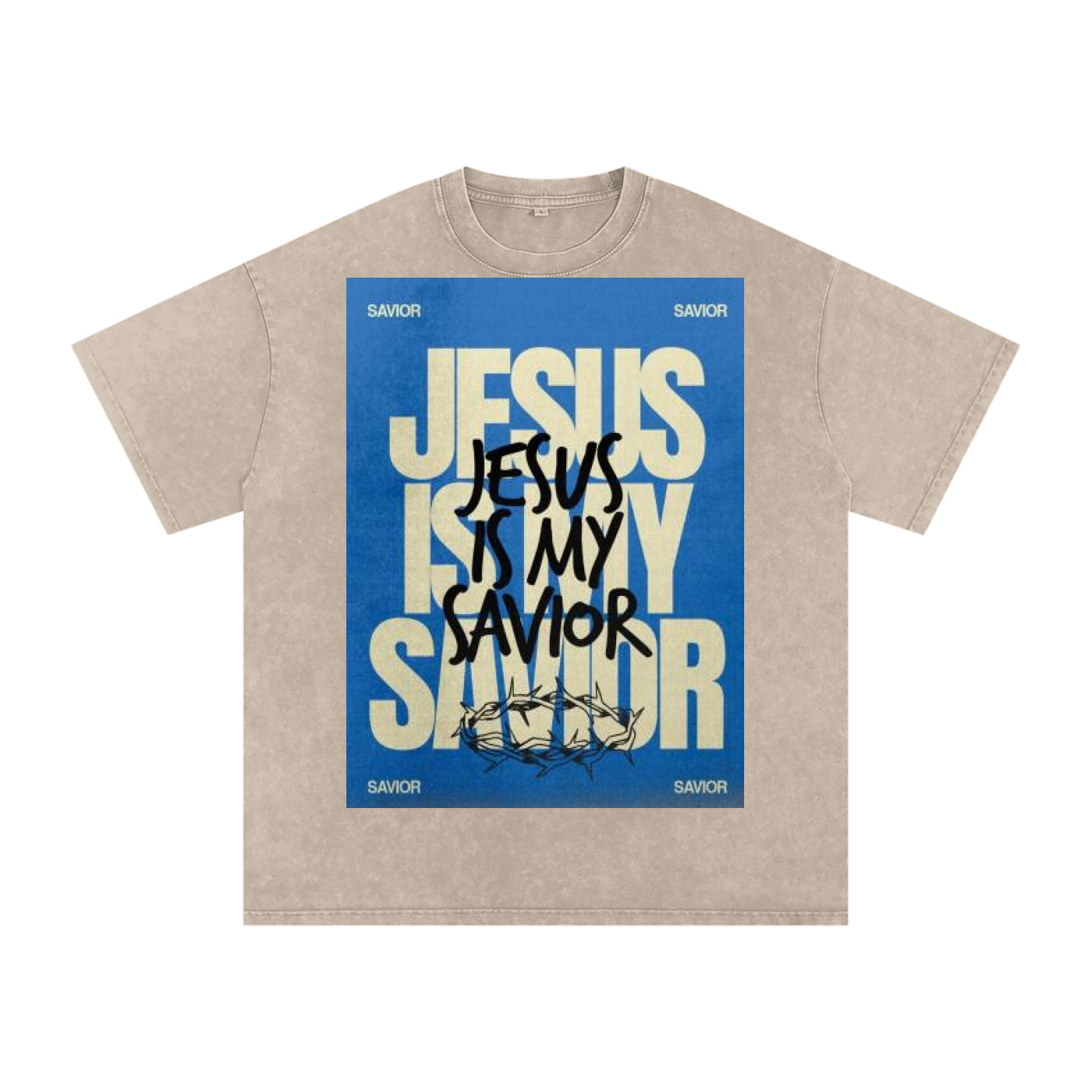 Snow Washed Oversized Cotton T-Shirt