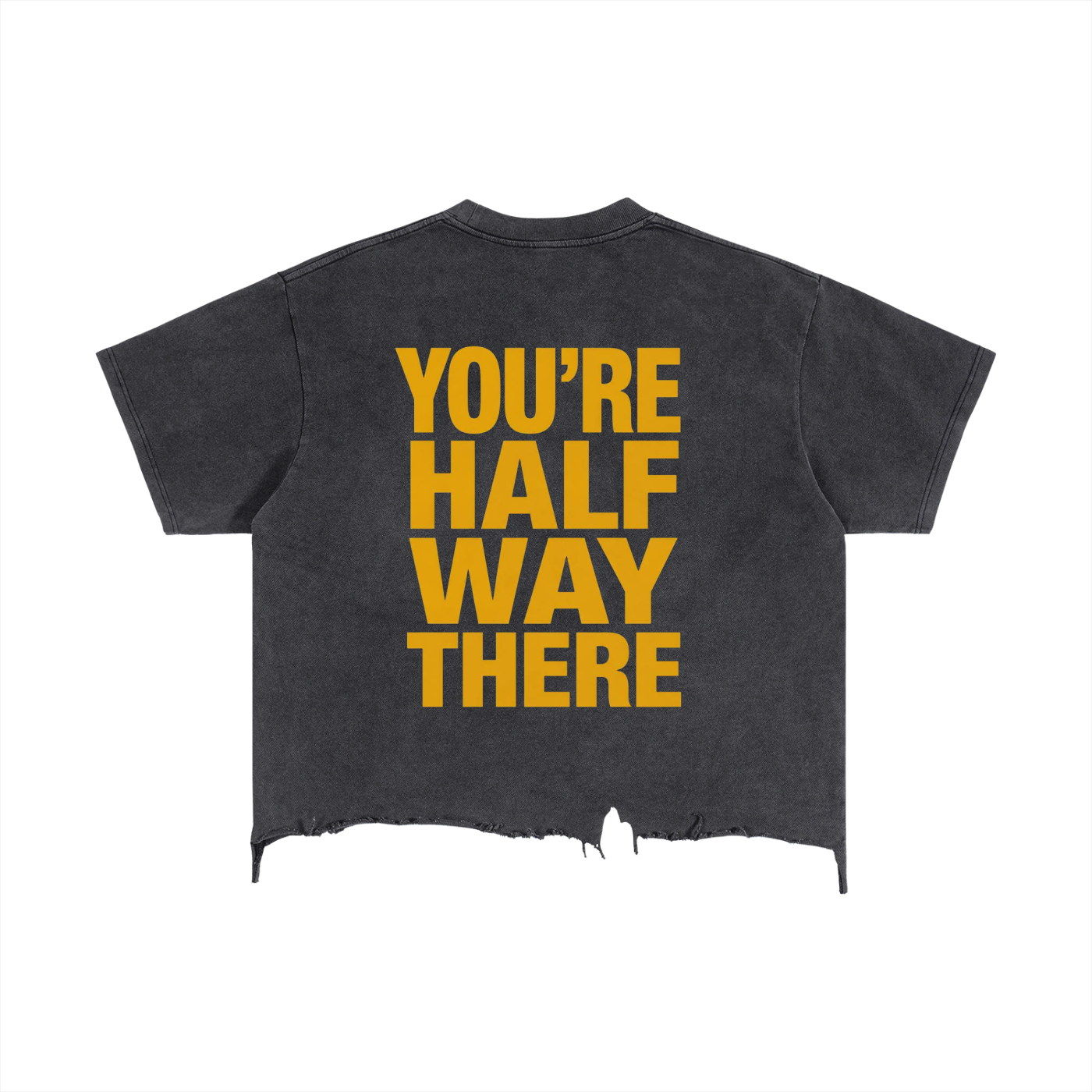 Vintage Wash Boxy Distressed Hem T-Shirt