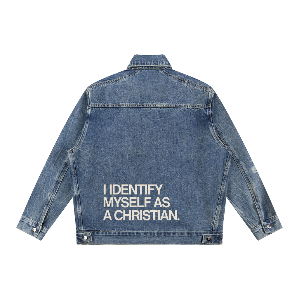Vintage Wash Zip Up Denim Jacket