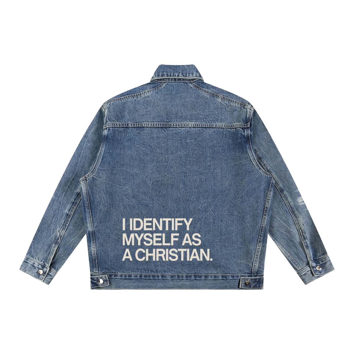 Vintage Wash Zip Up Denim Jacket