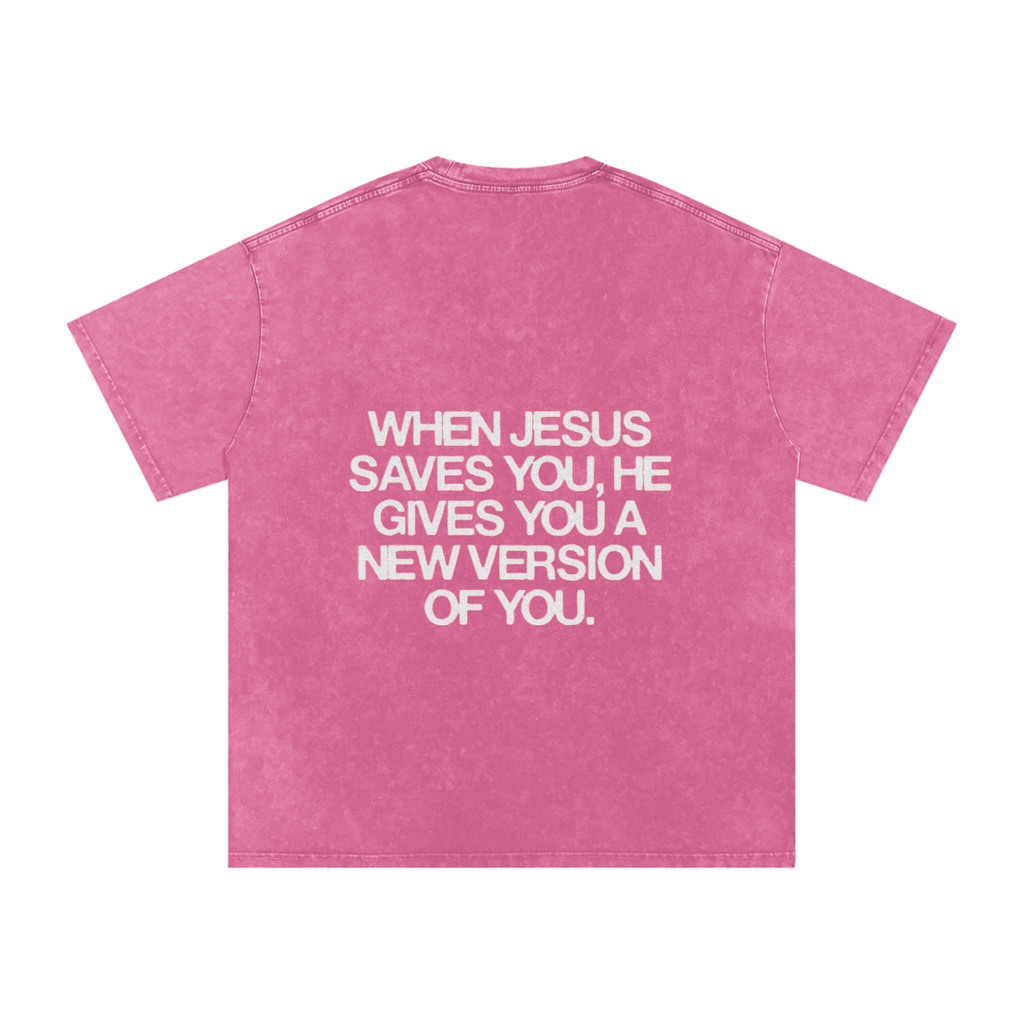 Snow Washed Oversized Cotton T-Shirt