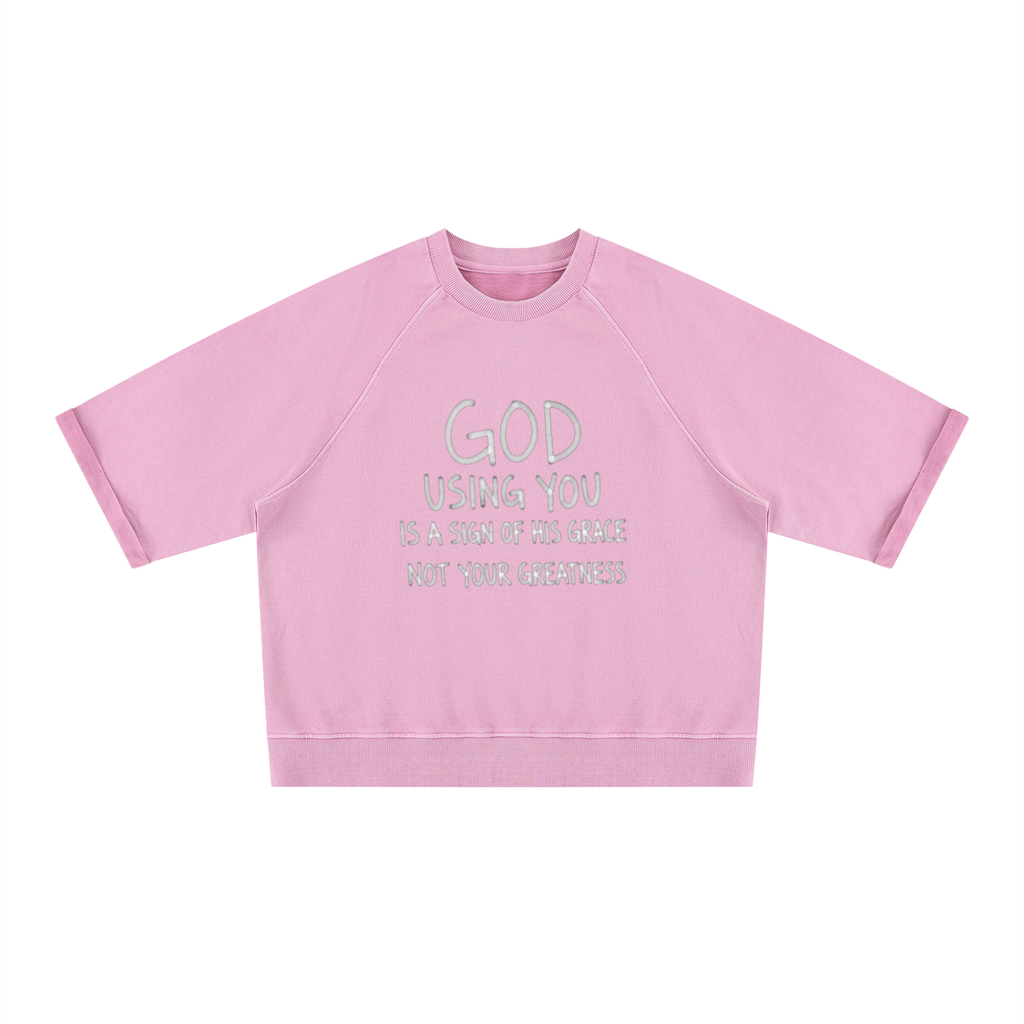 Unisex Vintage Wash Boxy Short Sleeve Sweatshirt