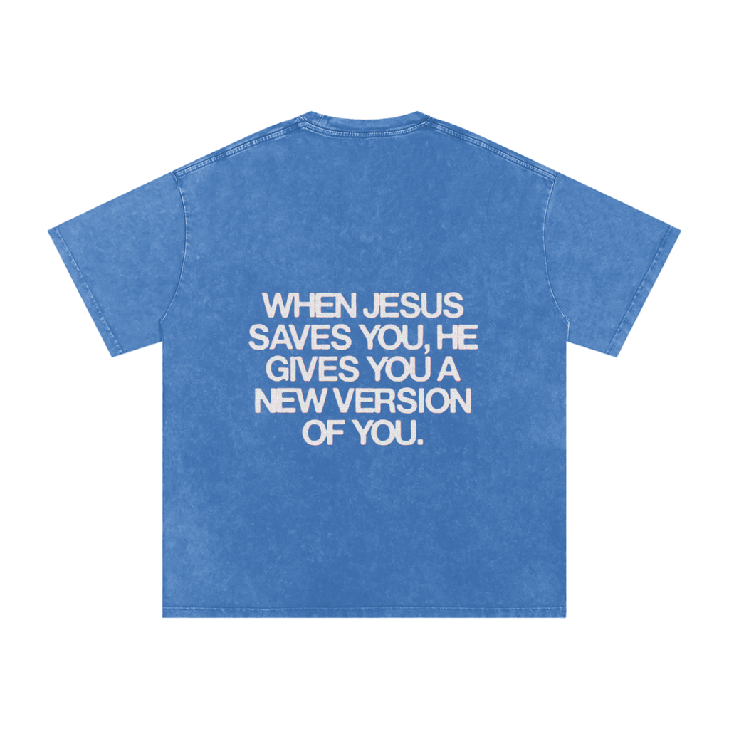 Snow Washed Oversized Cotton T-Shirt