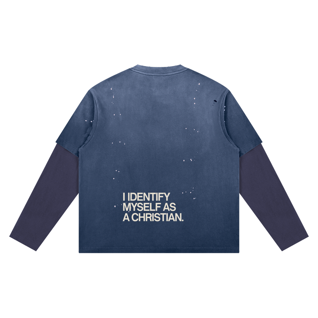 Unisex Vintage Wash Distressed Layer T-Shirt