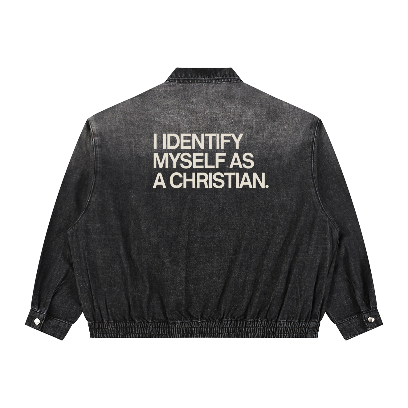 Unisex Vintage Wash Full-Zip Denim Jacket