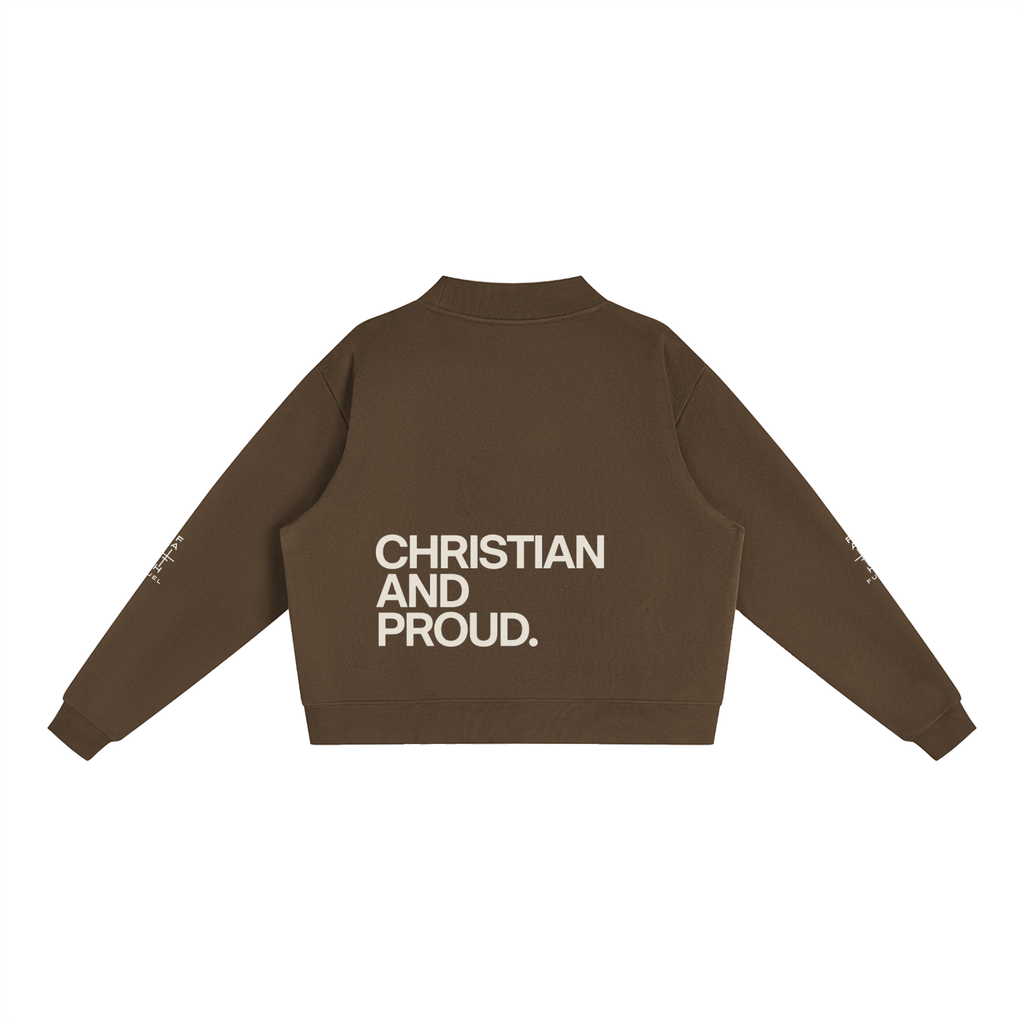 Essential Fleece Mock-Neck Crew Sweatshirt