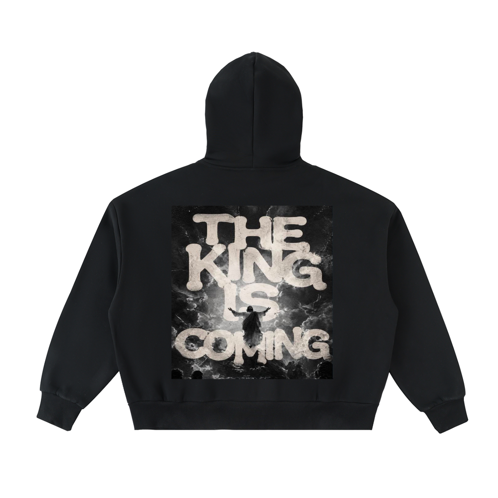 Fleeced Full-Zip Boxy Hoodie