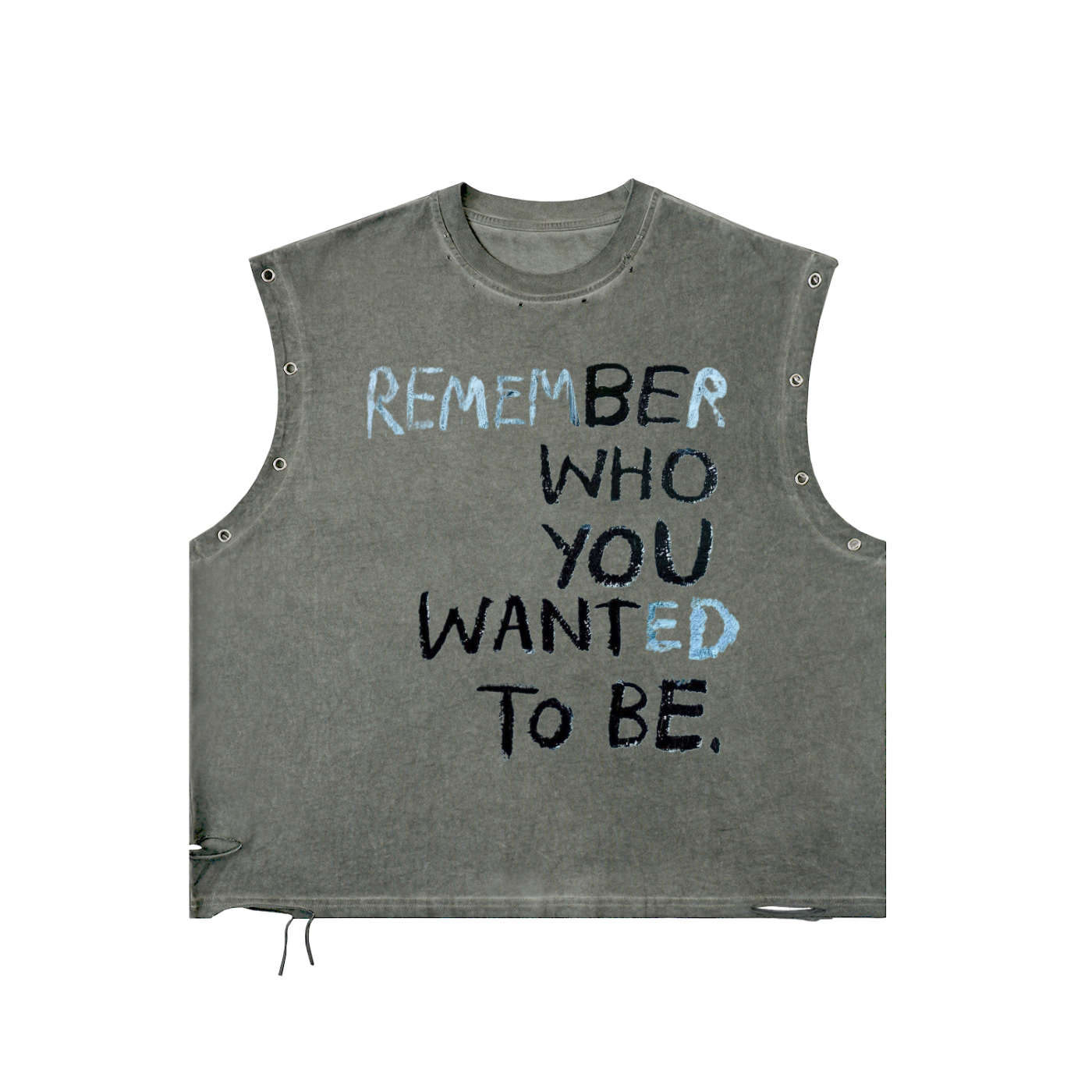 Distressed Grommet Eyelet Tank Top
