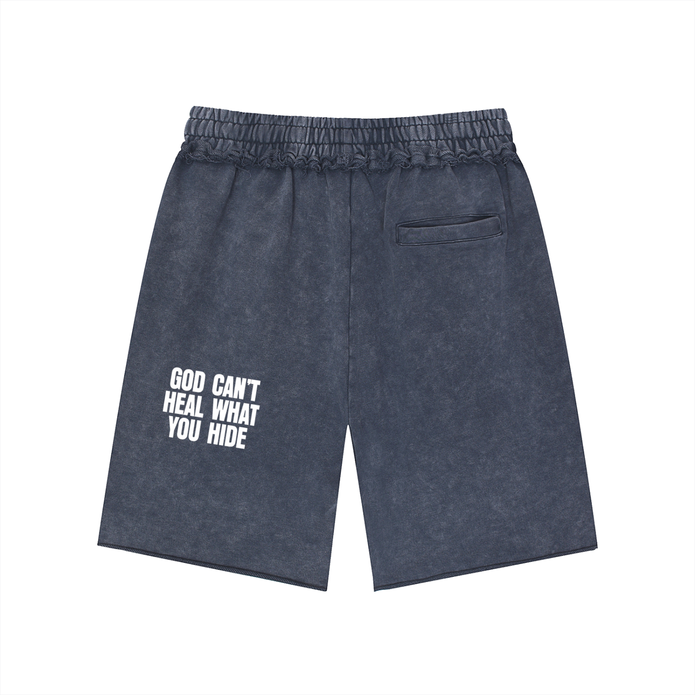 Unisex Mineral Wash Raw Edge Shorts