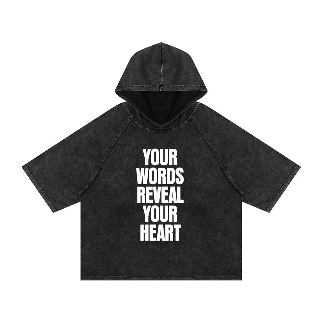 Snow Washed Hooded Boxy T-Shirt