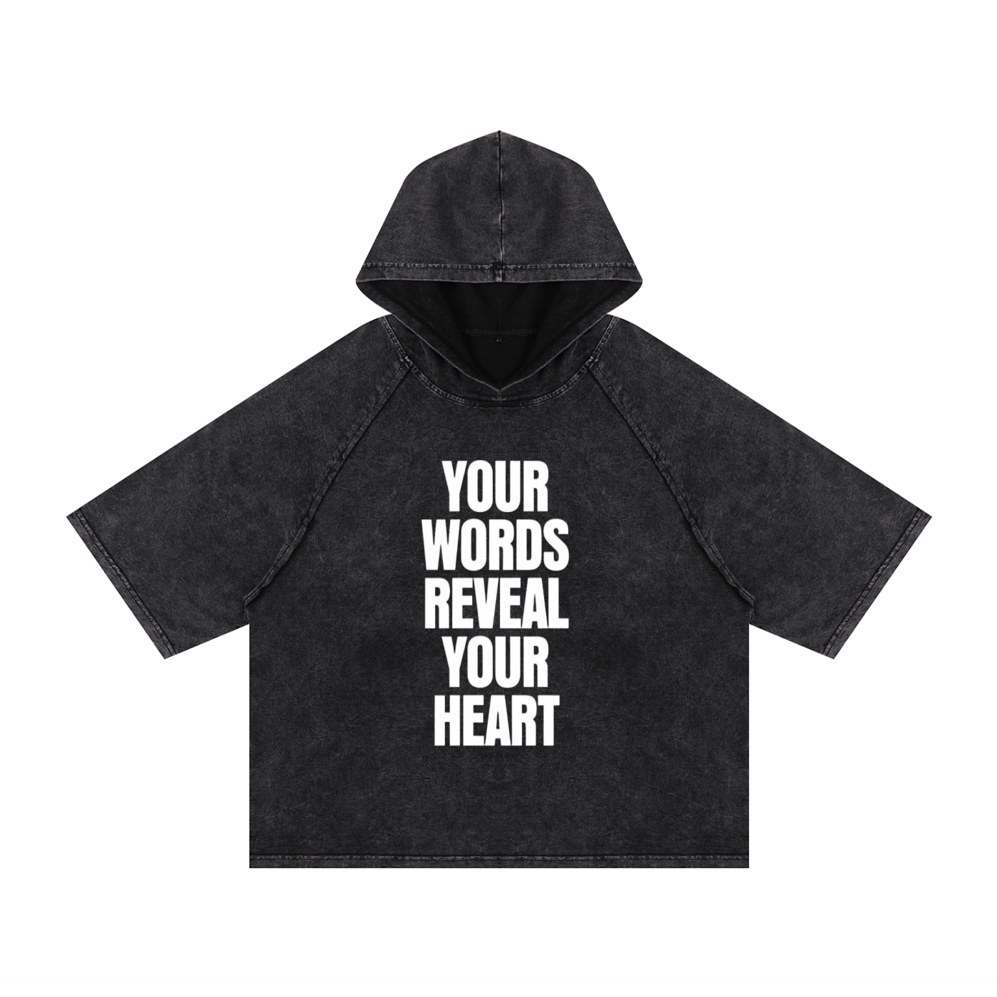 Snow Washed Hooded Boxy T-Shirt