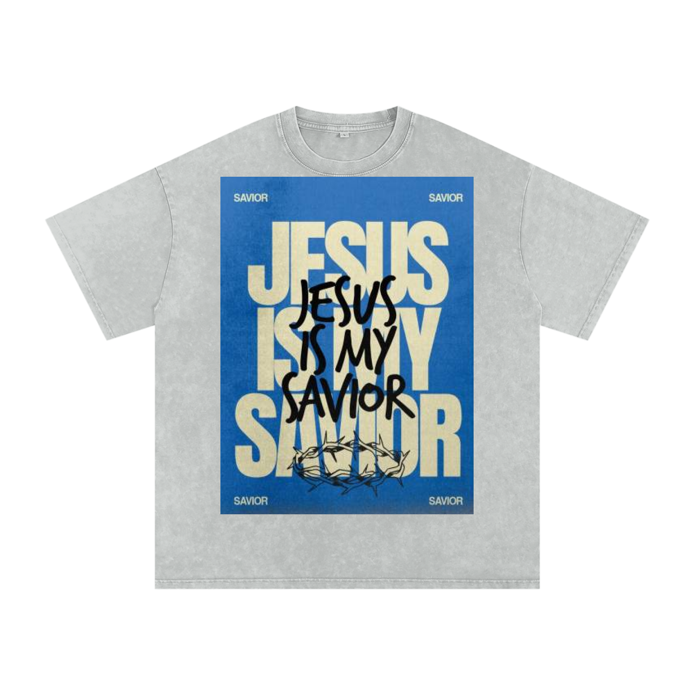 Snow Washed Oversized Cotton T-Shirt