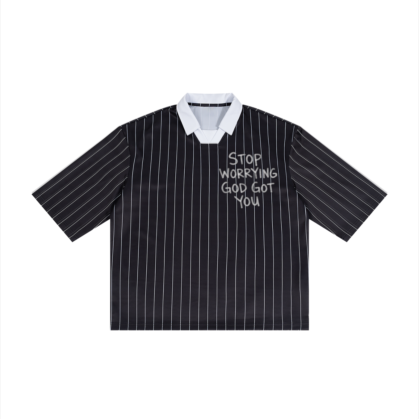 Unisex Pinstripe Collared Soccer Jersey
