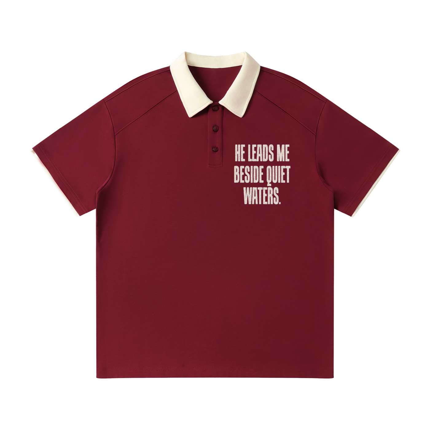 Contrast Collar Raglan Polo Shirt