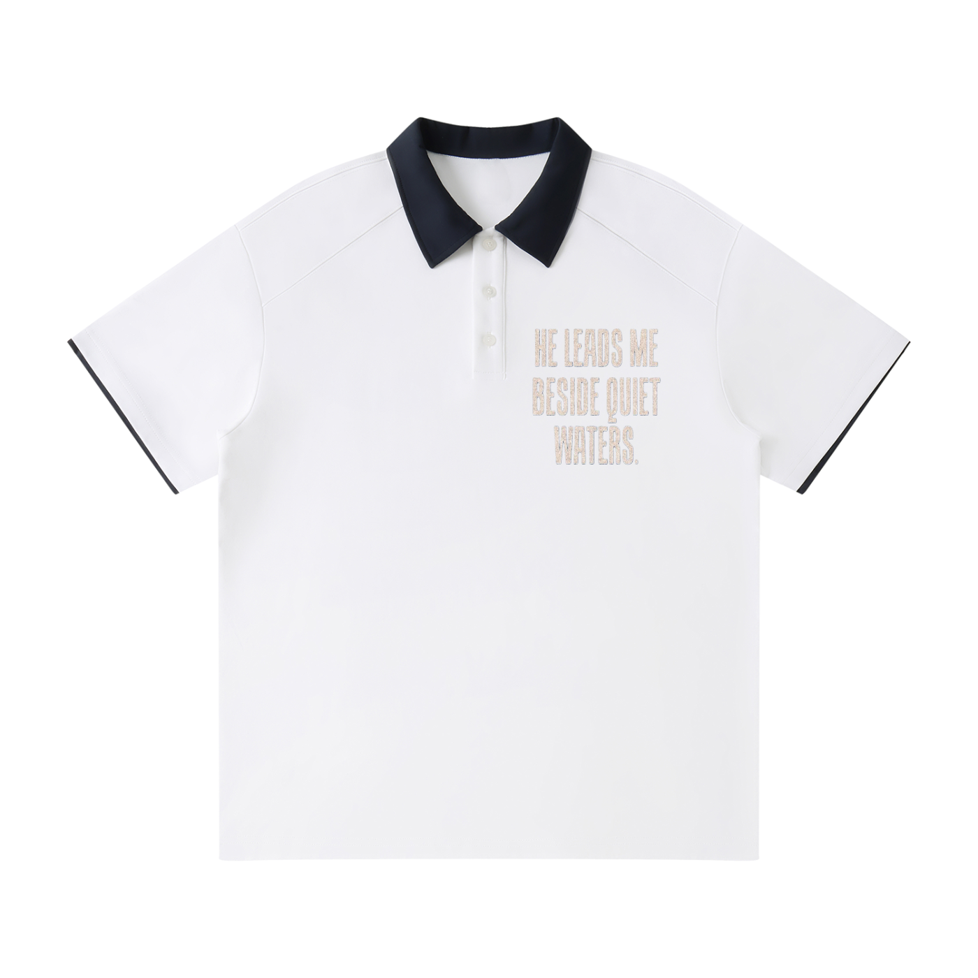 Contrast Collar Raglan Polo Shirt