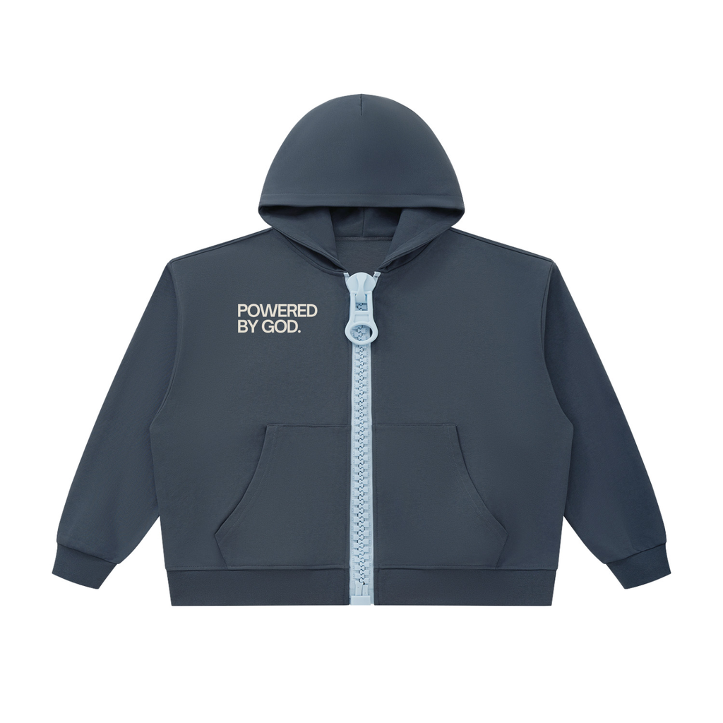 Unisex Oversized Chunky-Zip Boxy Hoodie