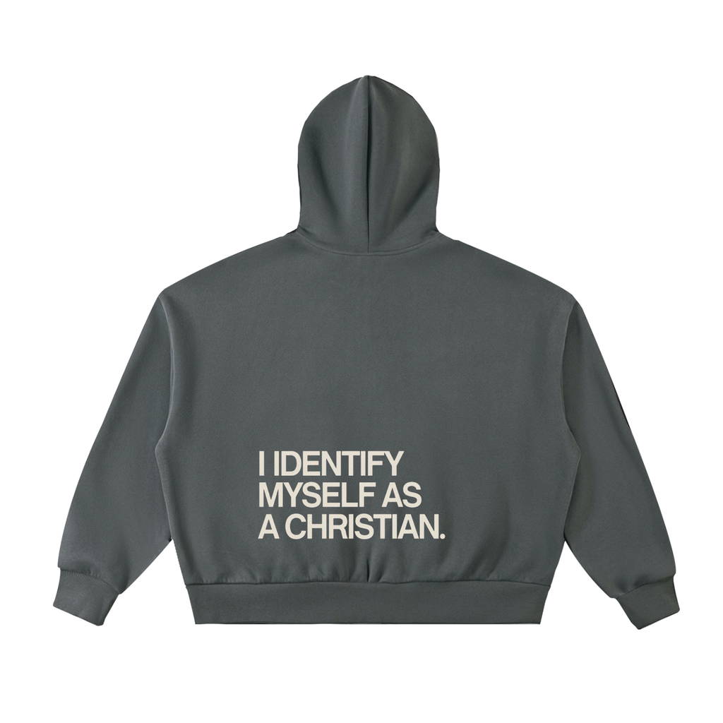 Fleeced Full-Zip Boxy Hoodie