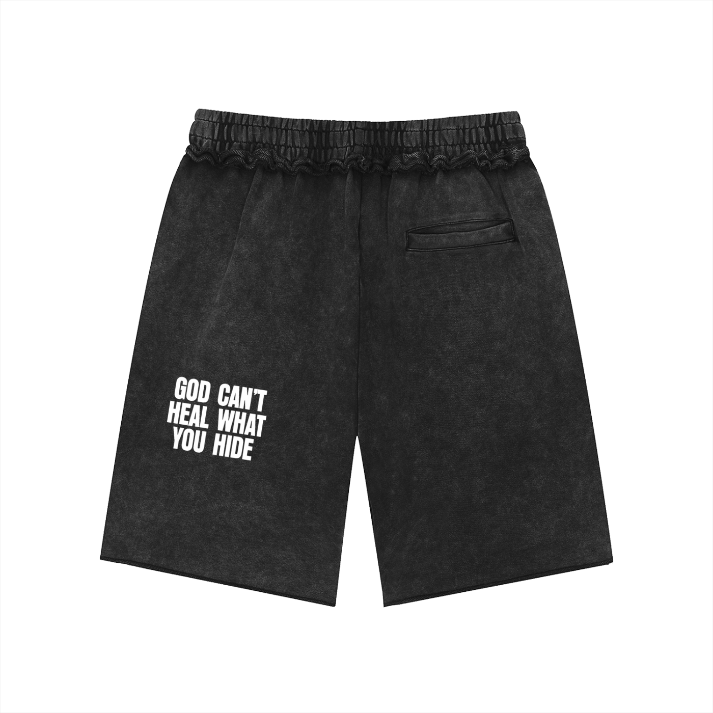 Unisex Mineral Wash Raw Edge Shorts