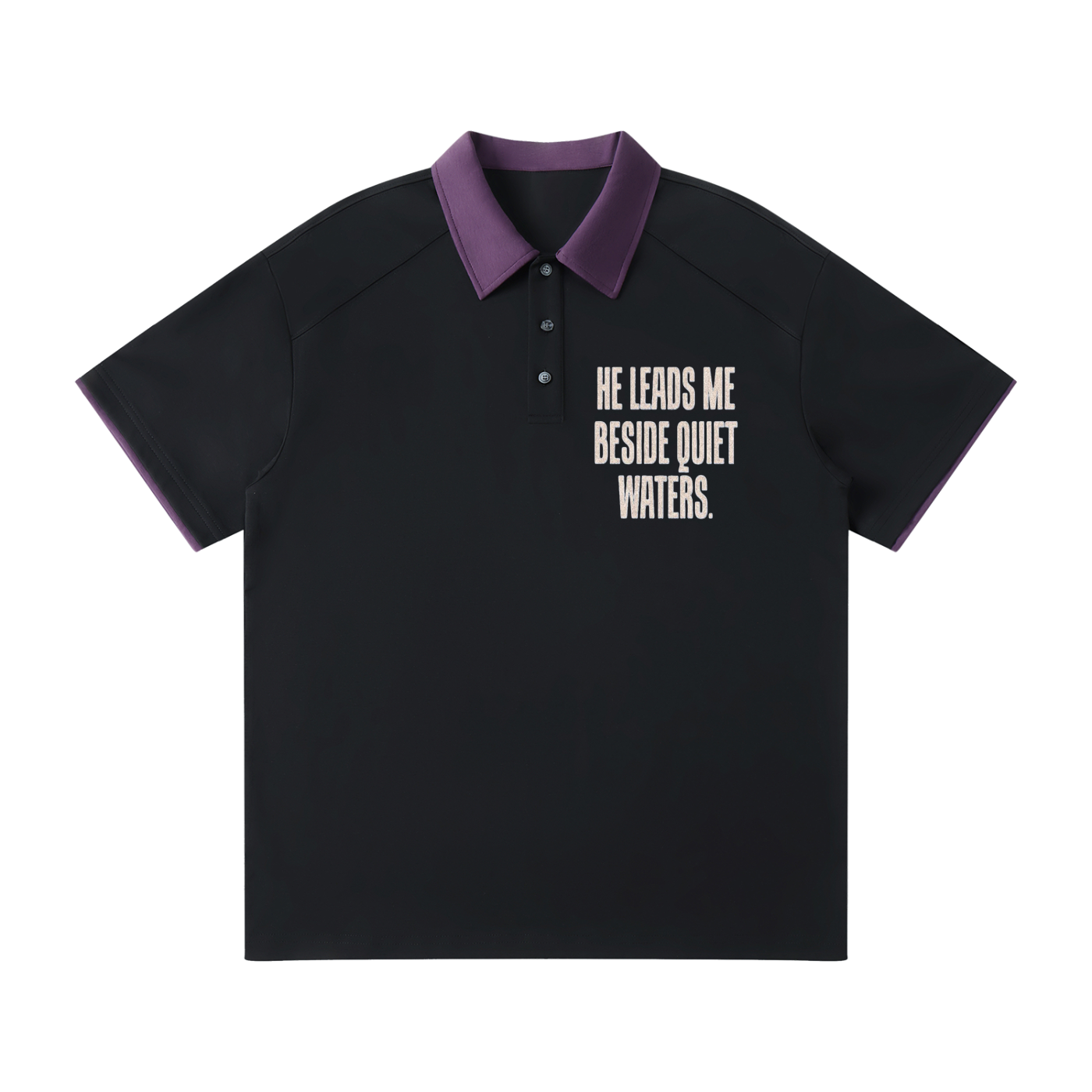 Contrast Collar Raglan Polo Shirt