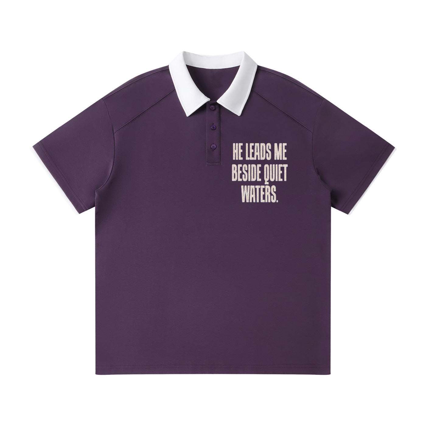 Contrast Collar Raglan Polo Shirt