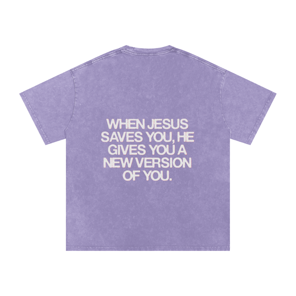 Snow Washed Oversized Cotton T-Shirt