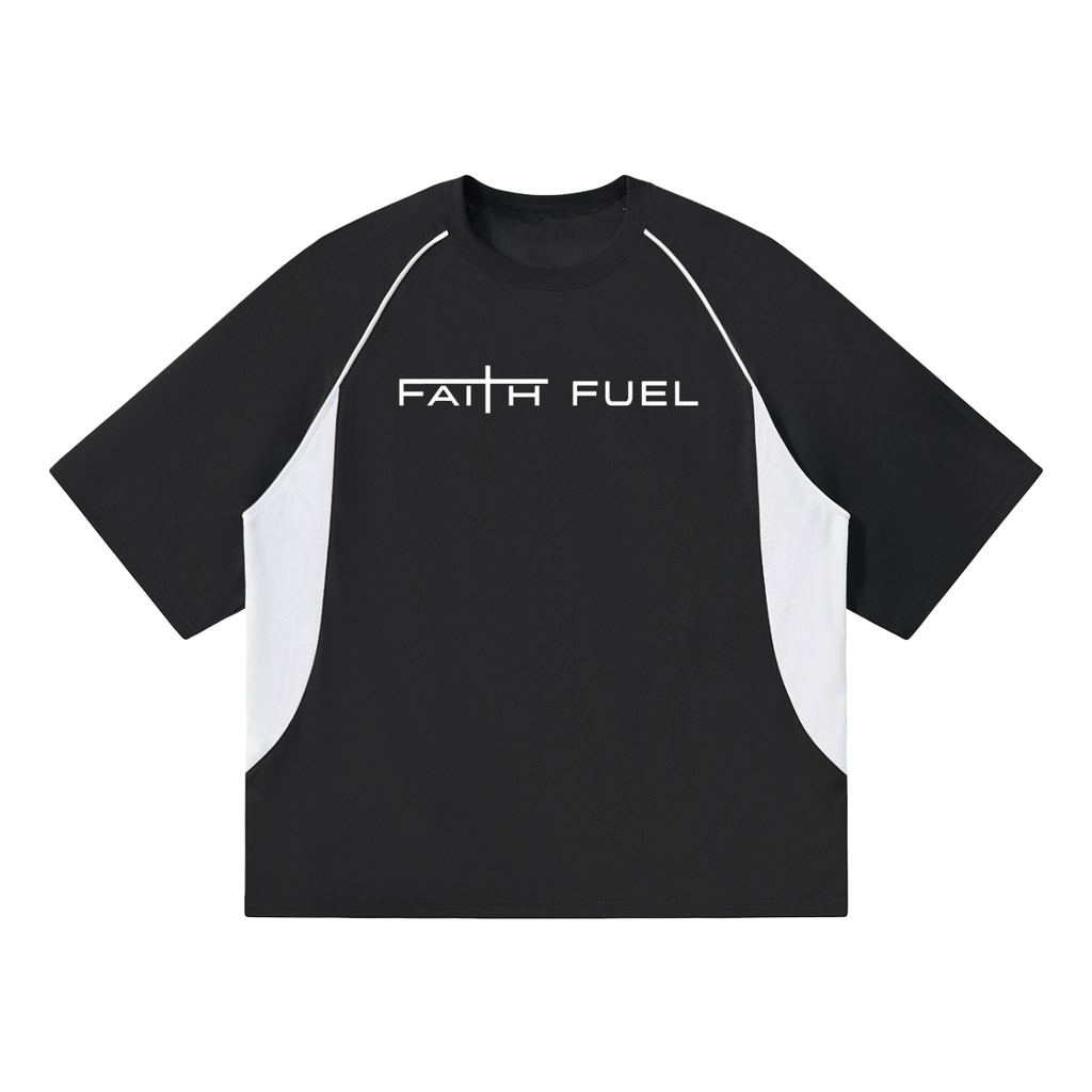 Contrast Piping Panel Raglan T-Shirt
