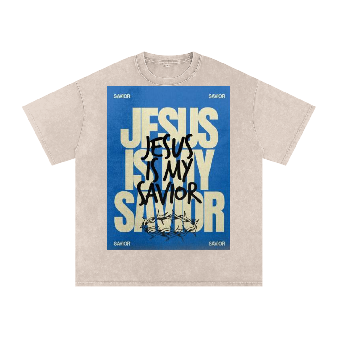 Snow Washed Oversized Cotton T-Shirt