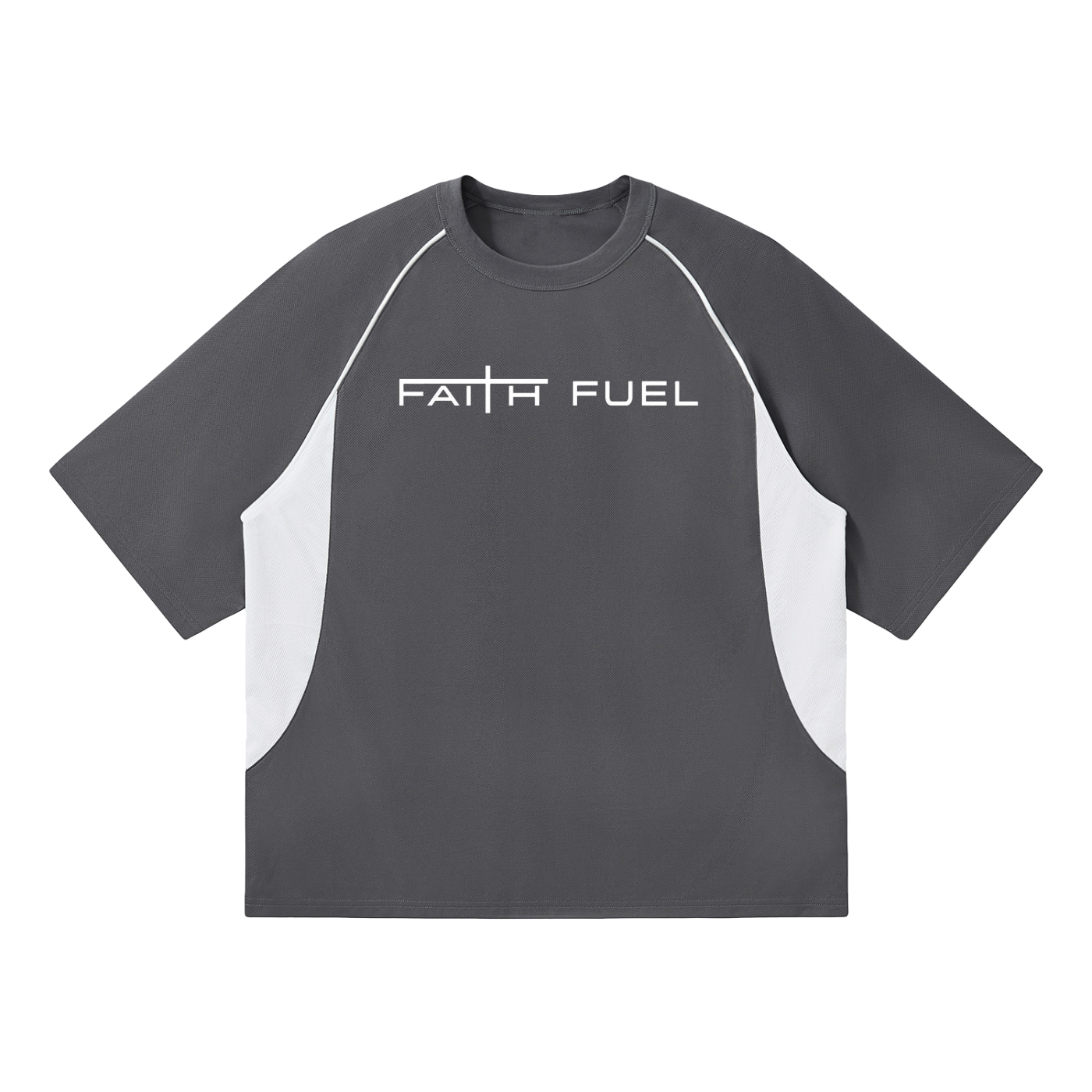 Contrast Piping Panel Raglan T-Shirt