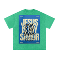 Snow Washed Oversized Cotton T-Shirt