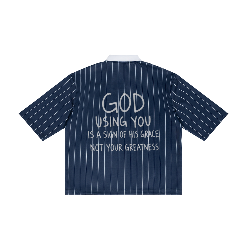 Unisex Pinstripe Collared Soccer Jersey