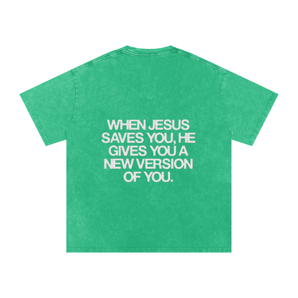 Snow Washed Oversized Cotton T-Shirt