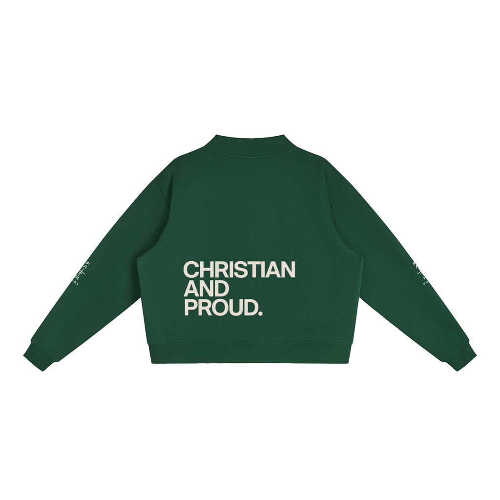 Essential Fleece Mock-Neck Crew Sweatshirt