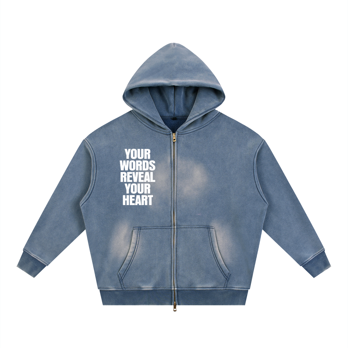 Sunfade Two-way Zipper Boxy Fleece Hoodie