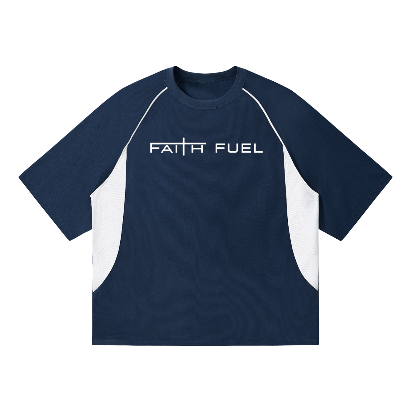 Contrast Piping Panel Raglan T-Shirt