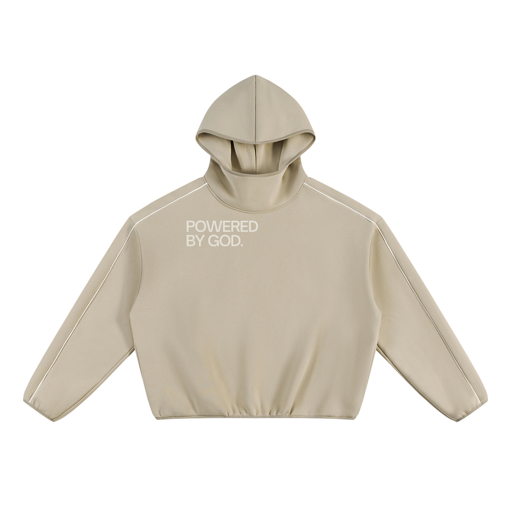 Unisex Boxy Piping Fleece Hoodie