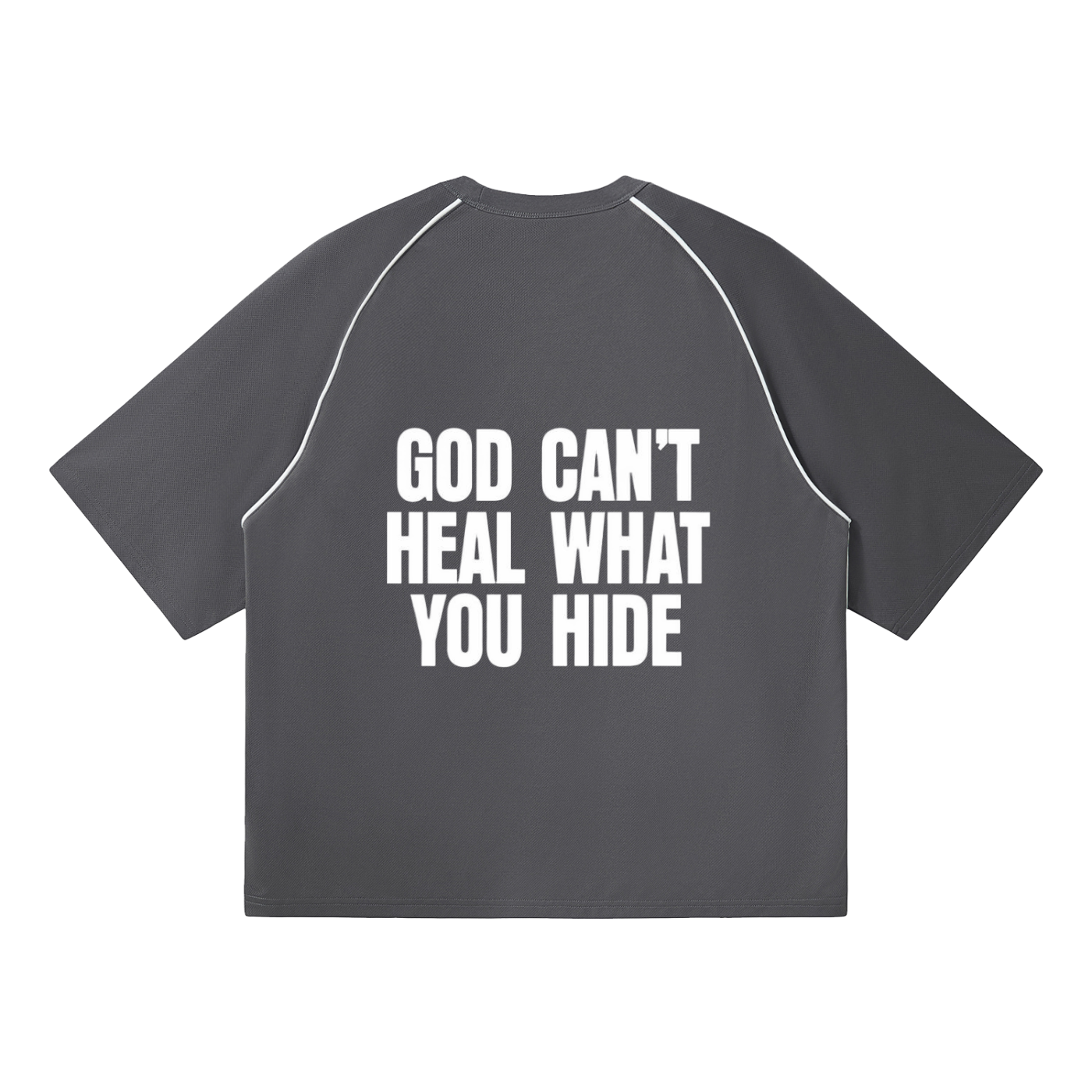 Contrast Piping Panel Raglan T-Shirt