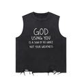 Snow Washed Raw-Hem Tank Top