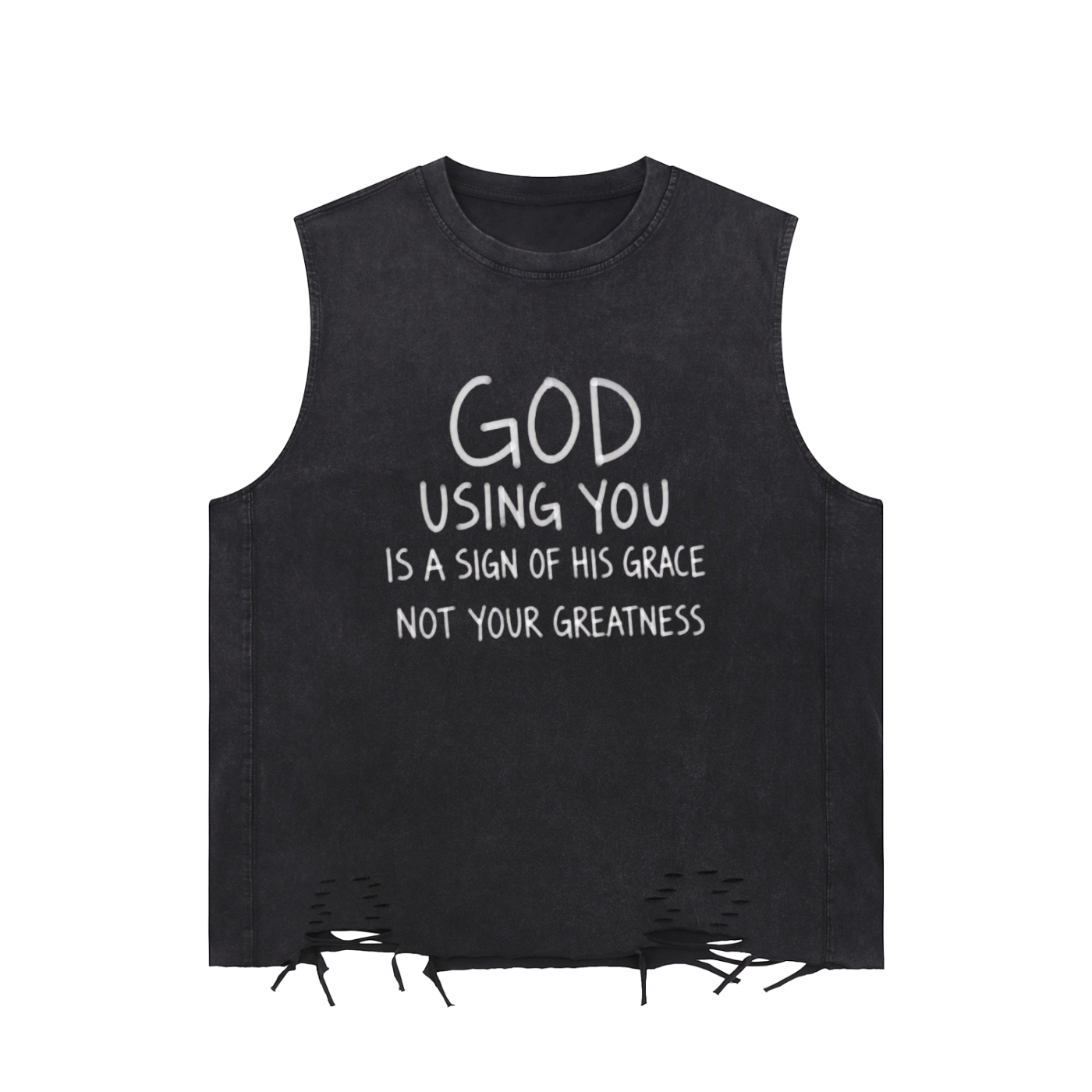 Snow Washed Raw-Hem Tank Top