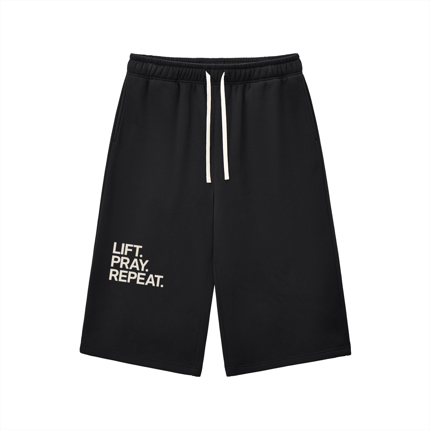 Relaxed Drawstring Three-quarter Sweatpants