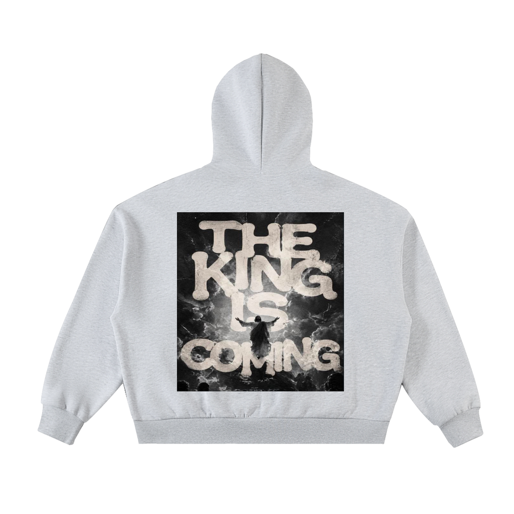 Fleeced Full-Zip Boxy Hoodie