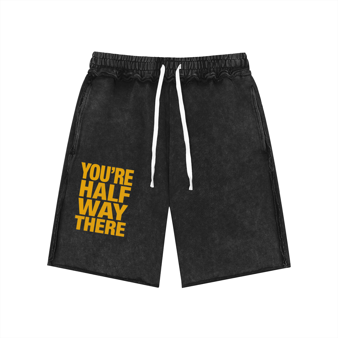 Unisex Mineral Wash Raw Edge Shorts
