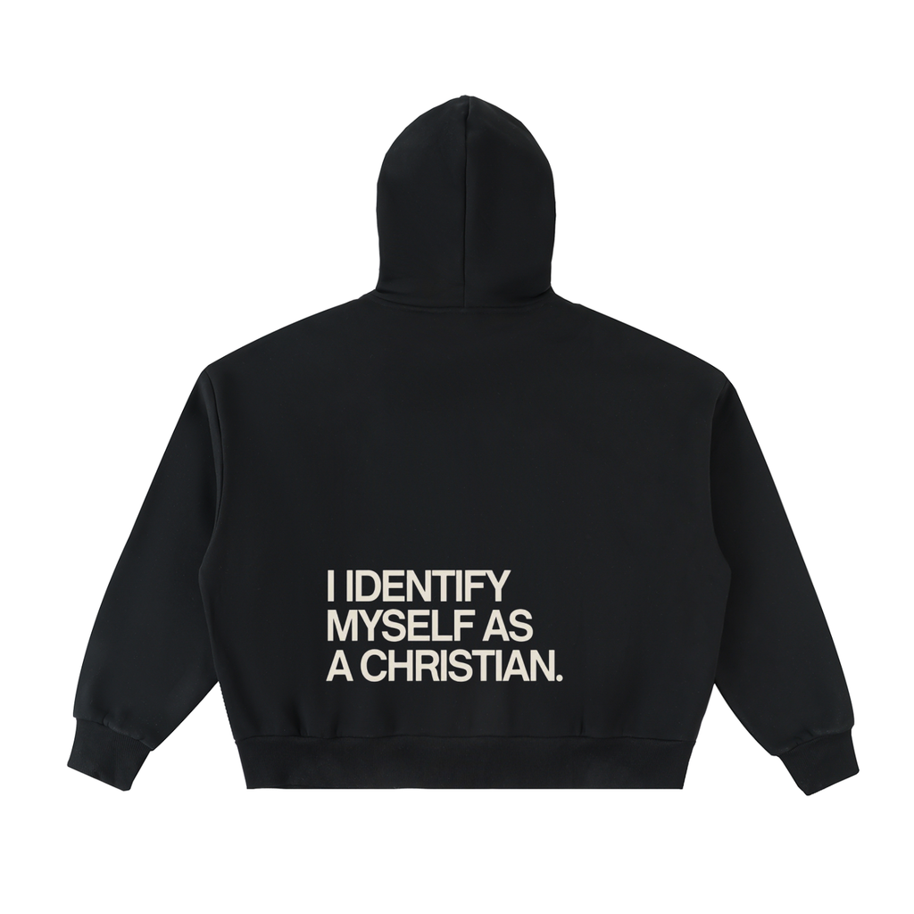 Fleeced Full-Zip Boxy Hoodie