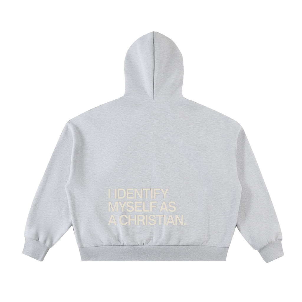 Fleeced Full-Zip Boxy Hoodie