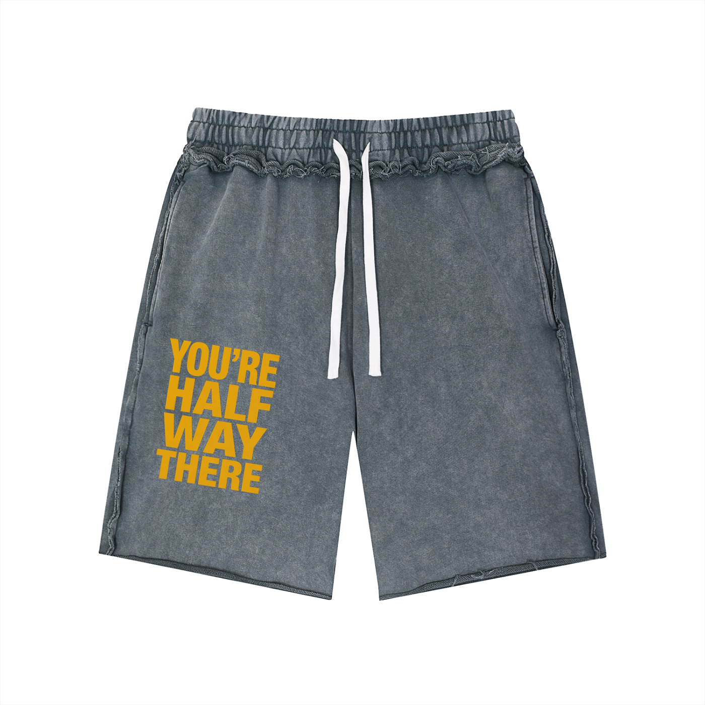 Unisex Mineral Wash Raw Edge Shorts